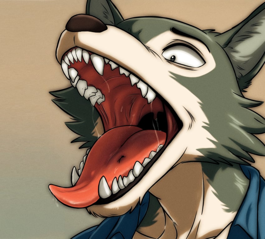 anthro beastars bodily_fluids duo extreme_size_difference hi_res legoshi_(beastars) male male/male micro mouth_shot open_mouth oral_vore pawashi saliva saliva_string size_difference tongue tongue_out vore