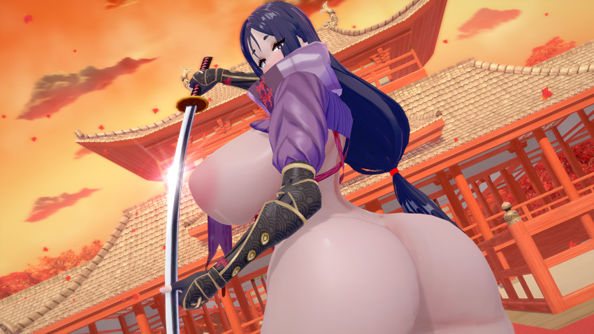 1girls 3d areolae ass big_ass big_breasts big_thighs breasts busty fate/grand_order fate_(series) female female_only gigantic_breasts huge_ass huge_breasts huge_thighs large_ass large_breasts large_thighs long_hair massive_breasts minamoto_no_raikou_(fate/grand_order) purple_eyes purple_hair thick_thighs thighs voluptuous wide_hips zangoro