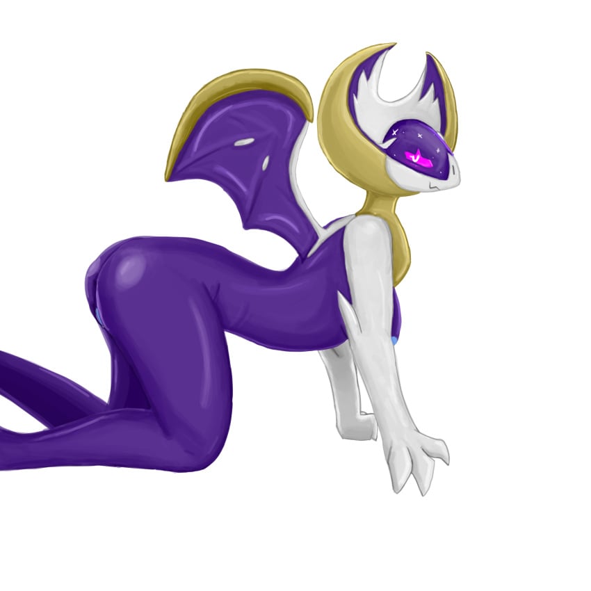 1girls 2018 3_fingers absurd_res all_fours anthro anthrofied areola ass bat bat_wings bent_over betlv biped blue_areola blue_pussy breasts fangs female female_only hi_res kneeling legendary_pokémon lineless looking_back lunala mammal mature_female membranous_wings morph multicolored_body nintendo nude pink_sclera pokémon_(species) poke pokemon pokemon_sm presenting presenting_hindquarters purple_body purple_wings pussy shaded side_view sideboob simple_background small_wings smile solo star video_games white_background white_body white_eyes wings yellow_body