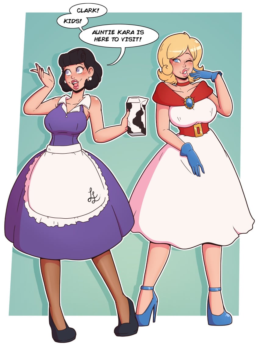 avengers big_lips black_hair blonde_hair blue_eyes dc_comics domestication dress female female_only femsub gloves happy_trance high_heels housewife lois_lane milk milk_carton multiple_girls multiple_subs nipples nipples_visible_through_clothing open_mouth power_girl purple_eyes short_hair smile superman_(series) tongue wrenzephyr2