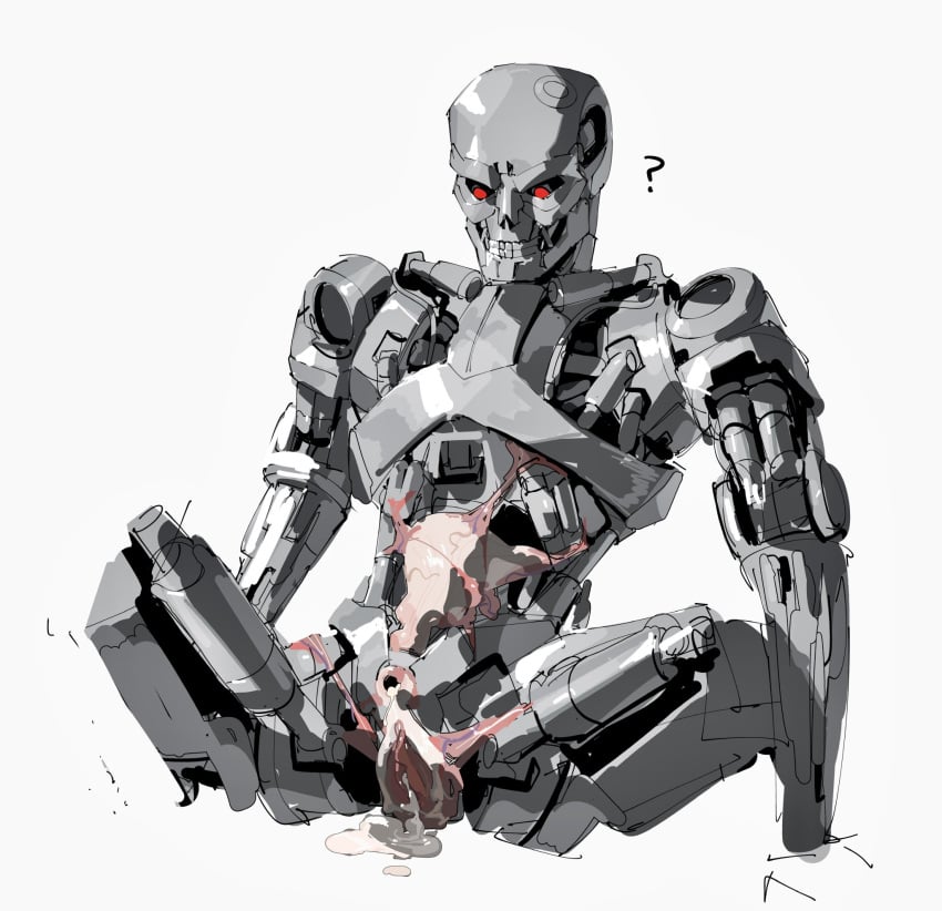 after_sex after_vaginal confused cum cum_in_pussy cum_inside cyborg dripping_cum hi_res metallic_body pipebomb_(cracker68659106) robot sex_machine sex_robot solo t-800 technophilia terminator