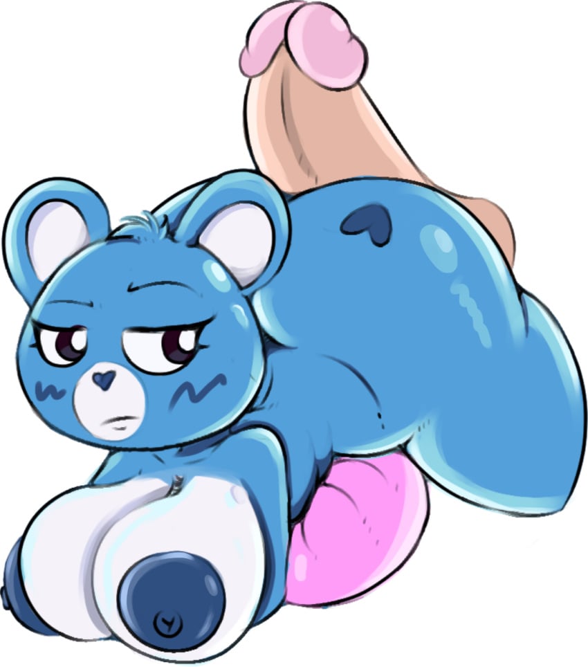 2019 ass big_breasts big_butt breasts care_bears disembodied_penis fur grumpy_bear heart hot_dogging male mammal multicolored_fur penis ponk shortstack thick_thighs two_tone_fur ursid