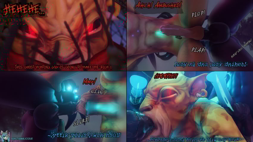 2koma 3d animal_genitalia animal_humanoid animal_penis anthro backwards_text balls bodily_fluids cat_humanoid comic comic_panel cum dialogue digital_media_(artwork) dota ear_piercing equine_genitalia equine_penis felid felid_humanoid feline feline_humanoid futanari genital_fluids genitals ghost glowing glowing_cum glowing_eyes glowing_genitalia glowing_nipples glowing_penis gondar_the_bounty_hunter group gynomorph hi_res humanoid intersex intersex/male intersex_penetrating intersex_penetrating_male male male_penetrated mammal mammal_humanoid mercurial_the_spectre nipples oral oral_penetration penetration penis piercing sex spirit tammilicious unusual_bodily_fluids unusual_cum unusual_genital_fluids valve