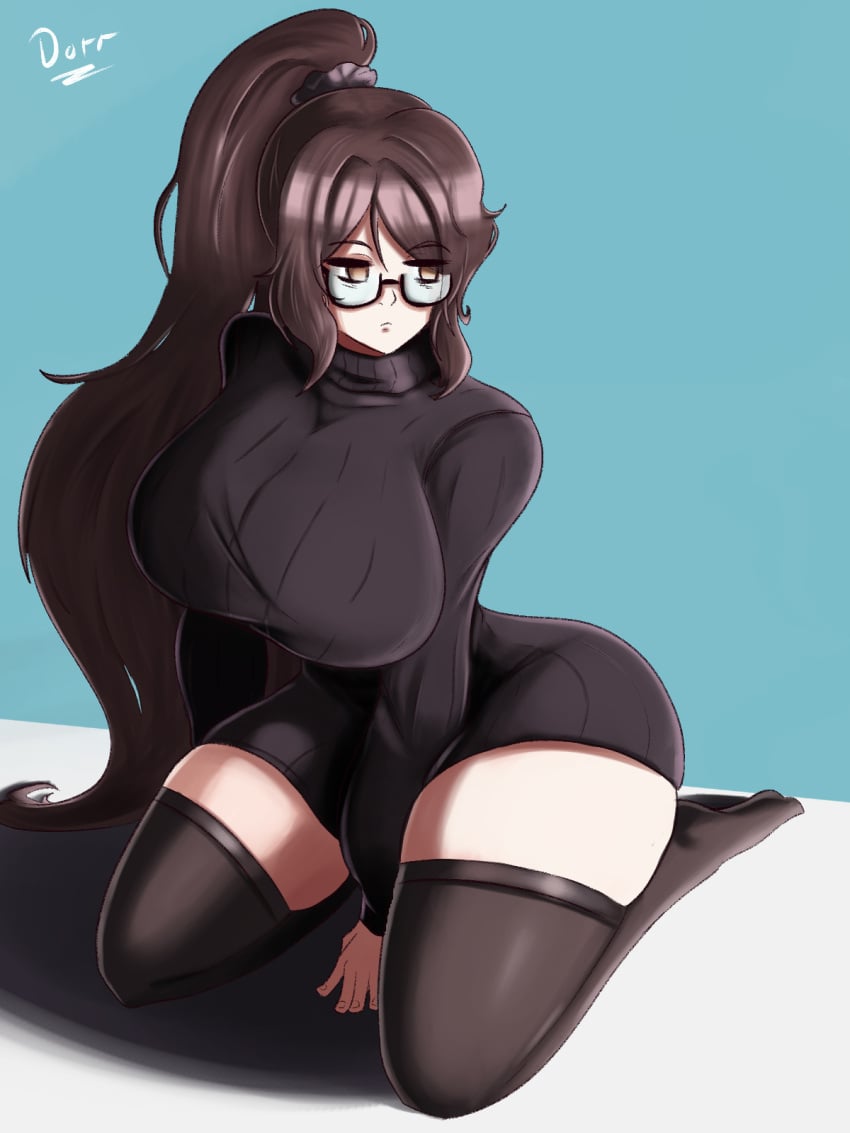 1girls blush brown_hair female female_only indie_virtual_youtuber long_hair not_porn sfw sky_(skyaboveme) skyaboveme solo solo_focus sonicmanmw3 thighs virtual_youtuber white_background