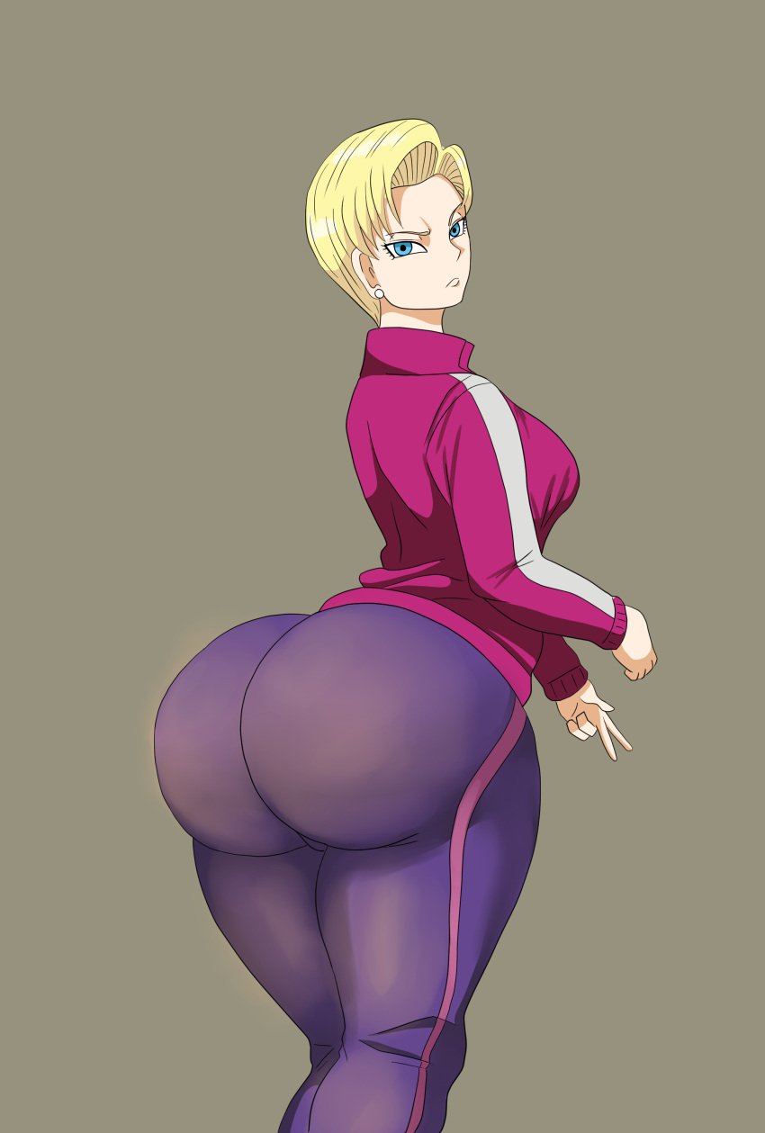 1girls 2d alternate_version_available android android_18 android_girl ass ass_focus big_ass big_ass_(female) big_ass_cheeks big_boobs big_breasts big_butt big_butt_(female) big_butt_cheeks big_buttocks blonde blonde_female blonde_hair blonde_hair_female blue_eyes blue_eyes_female brown_background cameltoe cheating cheating_wife cleavage cuckold curvy cyborg cyborg_girl dat_ass dragon_ball dragon_ball_super dragon_ball_z earring earrings erect_nipples eyelashes fat_ass female female_focus female_only huge_areolae huge_ass huge_breasts huge_butt large_ass large_butt lear_peack light-skinned_female light_skin looking_back looking_back_at_viewer milf mother netorare ntr pink_track_jacket pink_track_suit pink_tracksuit puffy_nipples short_hair short_hair_female thick thick_ass thick_butt thick_hips thick_lips thick_thighs track_suit tracksuit tracksuit_pants voluptuous white_earring white_earrings white_woman wide_hips wife yellow_hair yoga_pants