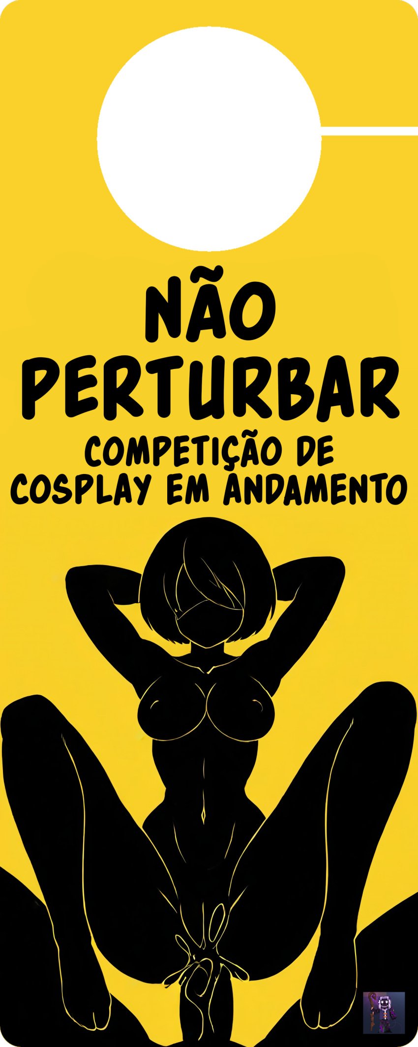 1boy 1boy1girl 2024 android background casualnsfw colored cosplay dialogue do_not_disturb edit faceless_male female male_out_of_frame minimal_color minimalist minimalist_background monochrome monochrome_background nier:_automata photoshop pictogram portuguese portuguese_dialogue portuguese_text public_domain sex text warning warning_sign warning_sign_person watermark yorha_2b yorha_2b_(cosplay)