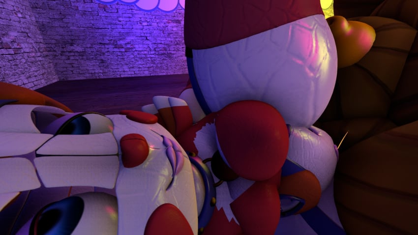 3d animatronic baby_(fnafsl) big_breasts breasts circus_baby circus_baby_(fnaf) duo female five_nights_at_freddy's hi_res humanoid jack_o_pumpkin_(fnaf) machine nipples robot sex sexbot_circus_baby sister_location solo_focus tribadism unknown_artist video_games yuri