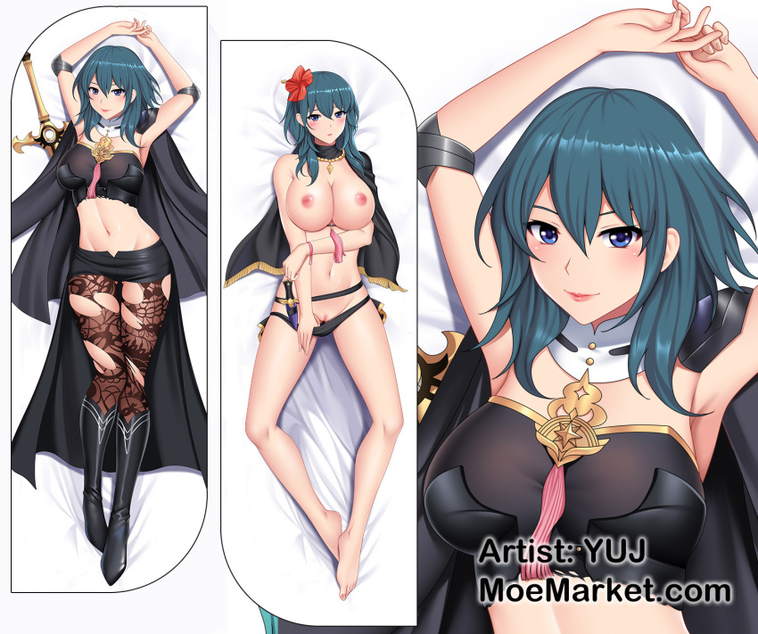 big_breasts byleth_(fire_emblem) dakimakura female fire_emblem fire_emblem:_three_houses green_eyes green_hair looking_at_viewer solo