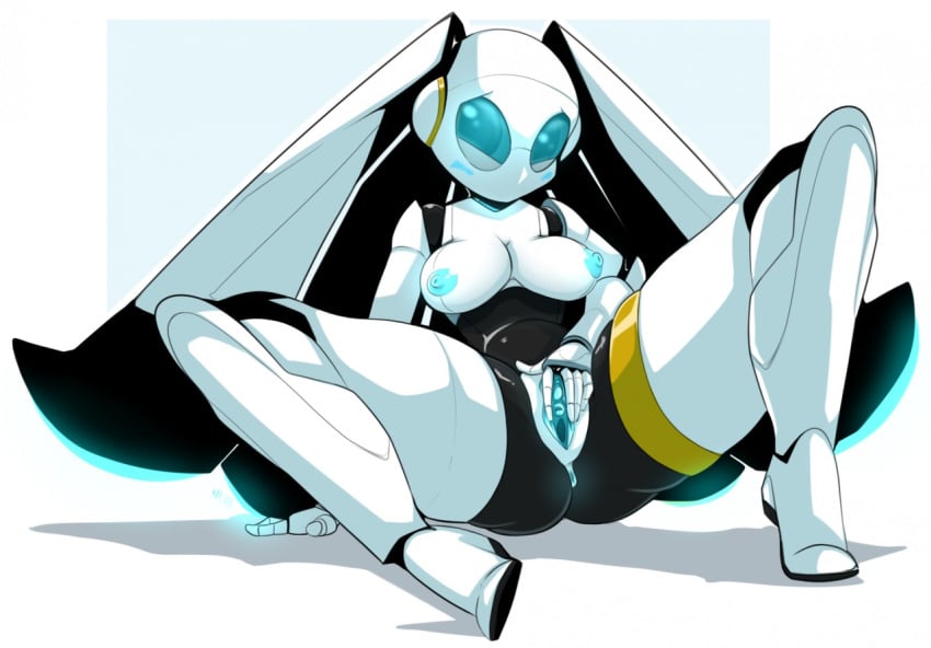 anus blue_eyes blue_nipples blue_pussy blush breasts clitoris disney drossel_von_flugel fireball_(series) karakylia medium_breasts nipples pussy robot robot_girl robot_humanoid vagina