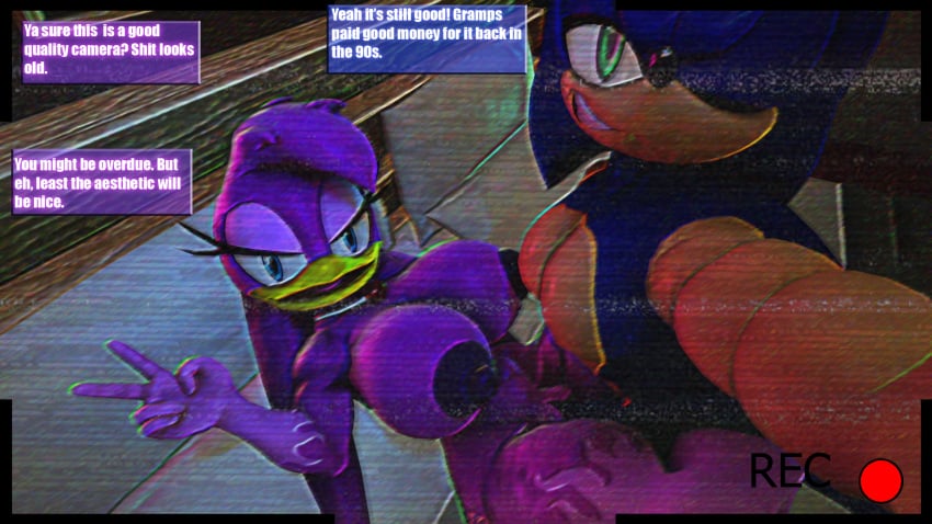 1boy 1girls 2023 3d 3d_(artwork) anthro areolae avian big_breasts breasts camera camera_view dialogue female furry hedgehog hetero leg_lock looking_at_viewer male nipples nude nude_female nude_male penis png pussy recording saucereturns sex sonic_(series) sonic_the_hedgehog sonic_the_hedgehog_(series) straight straight_sex swallow_(bird) text thick_thighs v_sign vaginal_penetration wave_the_swallow wide_hips