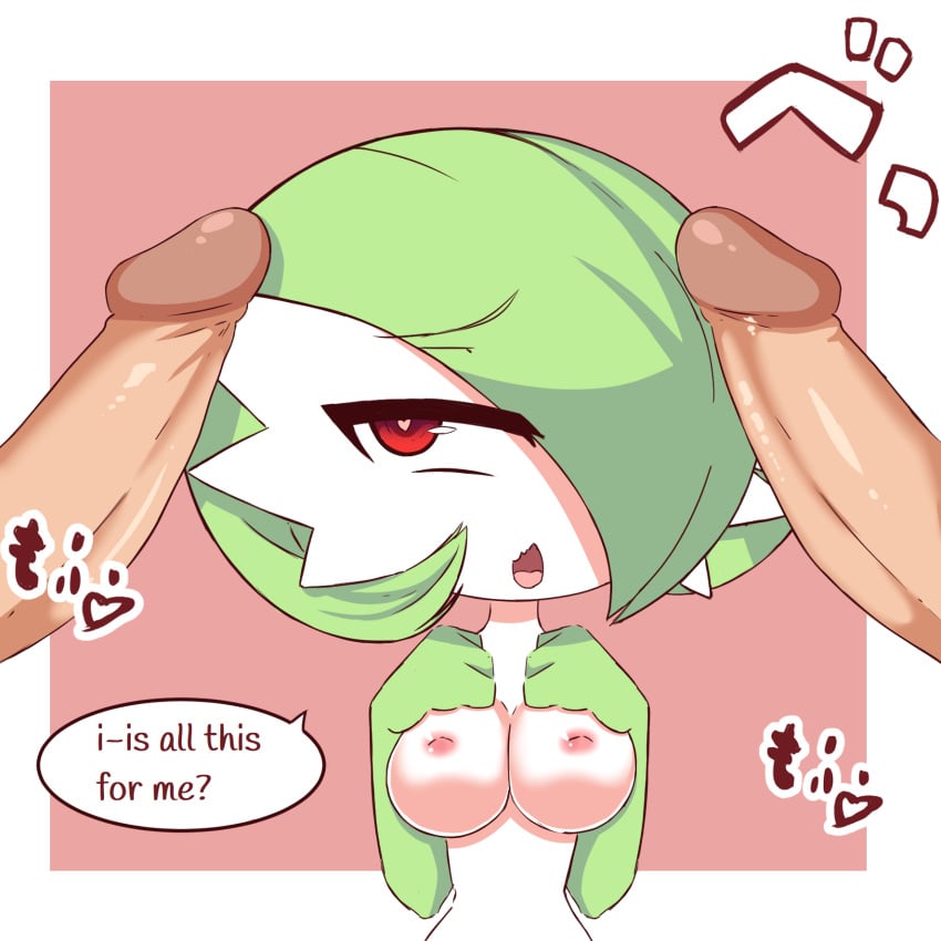 1girls 2boys akatosh_el_shota_furro big_breasts big_penis female gardevoir generation_3_pokemon hi_res human human_male humanoid imminent_sex light-skinned_male light_skin nintendo nipples not_furry penis pokemon pokemon_(species) unknown_male white_body