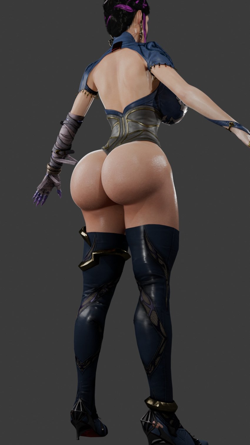 asserting_dominance big_ass female_only model t-pose tekken tekken_8 zafina_(tekken)