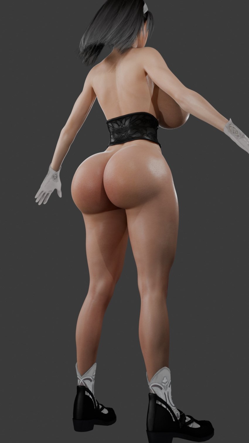 asserting_dominance big_ass big_breasts female_only kazama_jun milf model t-pose tekken tekken_8