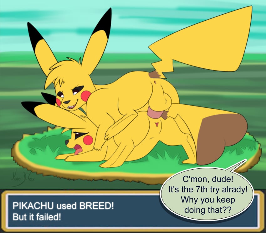 anal anal_sex duo english_text female feral generation_1_pokemon genitals hi_res kurodfox male male/female nintendo penetration penis pikachu pokemon pokemon_(species) pokemon_battle pussy spelling_error tagme text