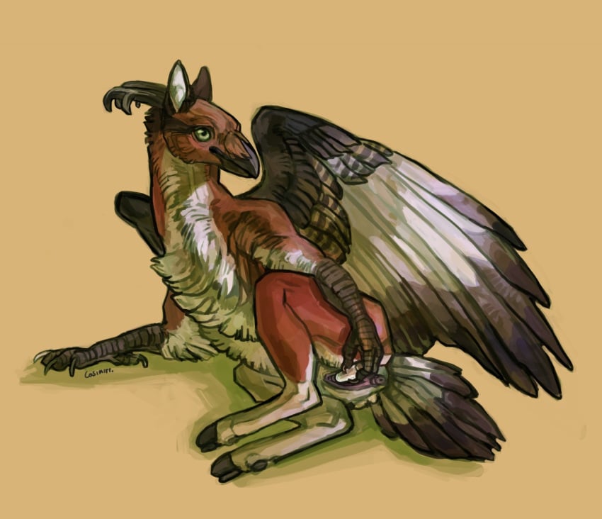 2018 anatomically_correct anatomically_correct_pussy animal_genitalia animal_pussy antlers anus ass avian beak bird black_anus black_feathers black_pussy brown_fur casimirr cervigriff cervine cervinegryph corvid equine_pussy feathered_wings feathers female feral fur green_eyes gryphon hippogryph hooves horn jagal luecynda mammal masturbation presenting pussy raised_tail sex_toy simple_background solo tail_feathers toying_self vaginal_masturbation vaginal_penetration white_feathers white_fur wings