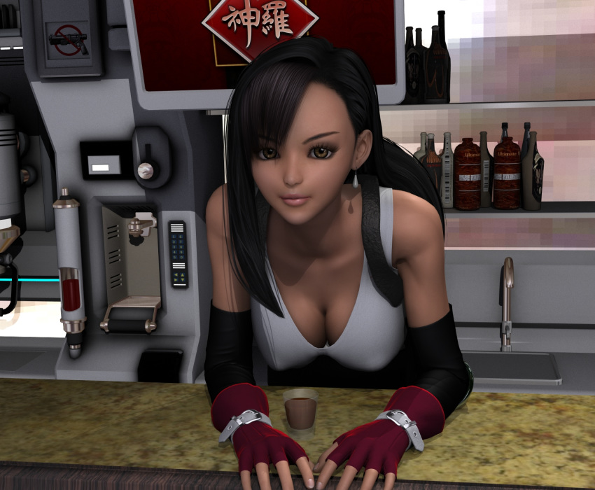 3d black_hair breasts final_fantasy final_fantasy_vii highres human human_only large_breasts long_hair square_enix straight tagme tifa_lockhart zafo