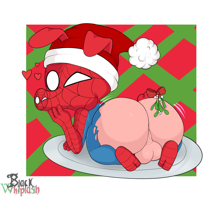 anthro ass balls big_ass_(male) big_balls big_butt blackwhiplash bulge bwl christmas clothing costume dat_ass hi_res holidays large_ass male male_only mammal marvel mask peter_porker pig pink_skin porcine solo spider-ham spider-man_(series) taint teapot testicles thick_thighs toony undressing voluptuous wide_hips