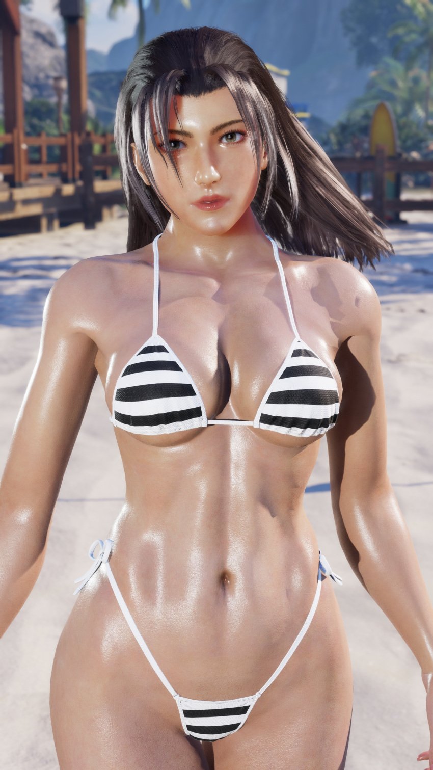 1girls 3d 3d_model 3d_render big_breasts bikini brown_hair female female_only gray_eyes kazama_jun long_hair milf namco oiled oiled_skin omegaxsmash tekken tekken_2 tekken_8 tekken_tag_tournament tekken_tag_tournament_2 white_skin