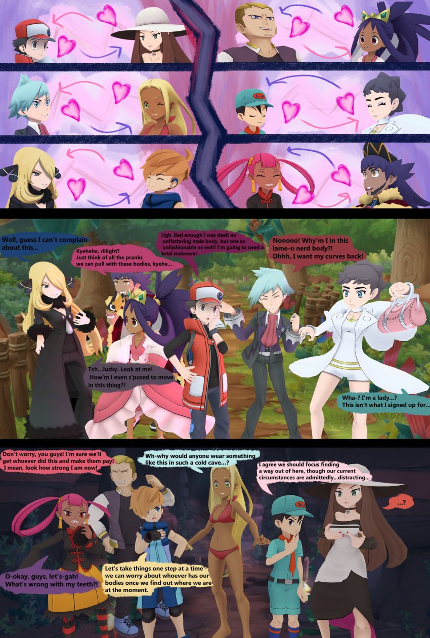 ace_trainer_(pokemon) ace_trainer_(pokemon_sm) beauty_(pokemon) beauty_(pokemon_masters) body_swap camper_(pokemon) cynthia_(pokemon) diantha_(pokemon) english_text female iris_(pokemon) leon_(pokemon) npc_trainer pokemon pokemon_masters punk_girl_(pokemon) punk_girl_(pokemon_masters) red_(pokemon) speech_bubble steven_stone_(pokemon) street_thug_(pokemon) street_thug_(pokemon_masters) swimmer_(pokemon) swimmer_(pokemon_xy) text