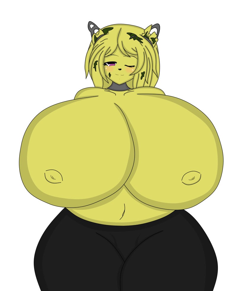 bare_chested big_breasts big_thighs blush blush blushing_female breasts bunny bunny_girl cwacky3 erected erected_nipples eyebrows eyes female five_nights_at_freddy's five_nights_in_anime fnaf fnia green_hair green_skin grey_neck neck nipples one_eye_half-closed png purple_eyes rabbit rabbit_girl scraptrap scraptrap_(fnaf) shooulders short_hair short_hair_female smile solo solo_female springtrap springtrap_(fnaf) springtrap_(fnia) stomach thighs topless topless_female transparent transparent_png yoga_pants