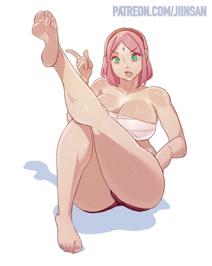 1girls absurd_res absurdres almost_naked ass bandage bandage_bra bandages bare_arms bare_legs bare_shoulders bare_thighs barefoot bbw big_ass big_breasts big_butt bob_cut booty_shorts boruto:_naruto_next_generations busty butt cameltoe cleavage clothing feet feet_up female female_focus female_only foot_fetish foot_focus forehead_jewel forehead_mark green_eyes hairband haruno_sakura hi_res high_resolution highres jiinsan large_ass large_breasts light-skinned_female light_skin lips lipstick looking_at_viewer makeup mature mature_female medium_hair milf minishorts naruto naruto_(series) one_leg_up open_mouth painted_nails painted_toenails pale-skinned_female pale_skin partially_clothed pink_hair pink_lips pink_lipstick pink_nail_polish pink_nails pink_toenail_polish pink_toenails pinup presenting_feet presenting_soles sakura_haruno shonen_jump short_shorts shorts shoulder_length_hair shounen_jump shueisha sitting soles solo solo_female solo_focus thick_thighs thighs toenail_polish toenails toes very_high_resolution voluptuous voluptuous_female weekly_shonen_jump weekly_shounen_jump