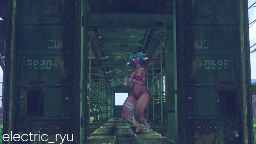 1girls 3d big_ass big_breasts electric_ryu female monster_girl nude_female train vrchat vrchat_avatar