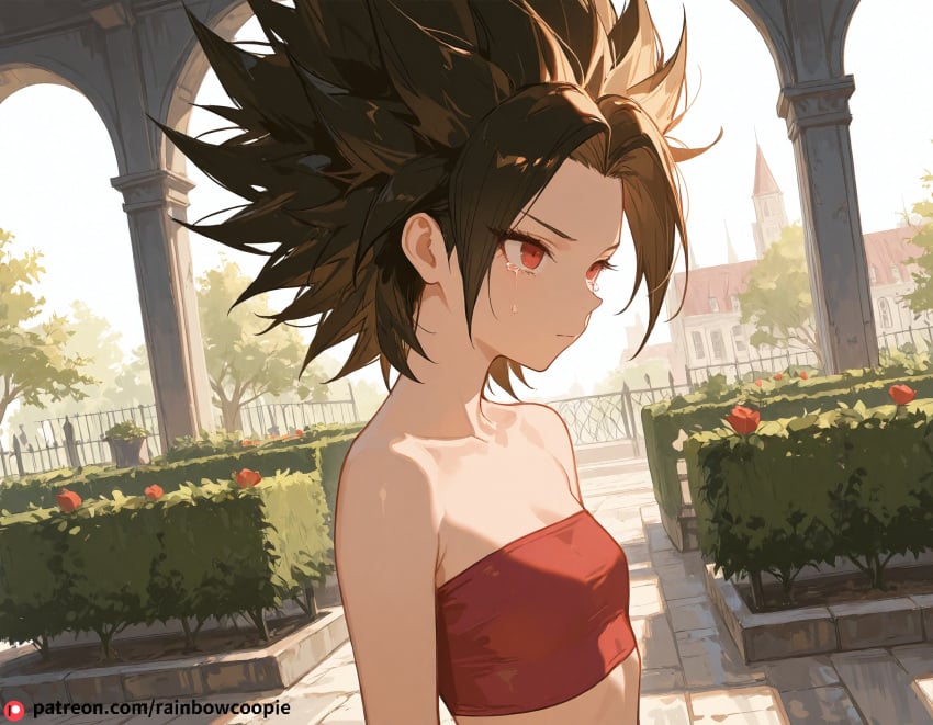 ai_generated bare_shoulder beautfiul_background botanical_garden caulifla empty_room flat_chest streaming_tears stunning_backgroud