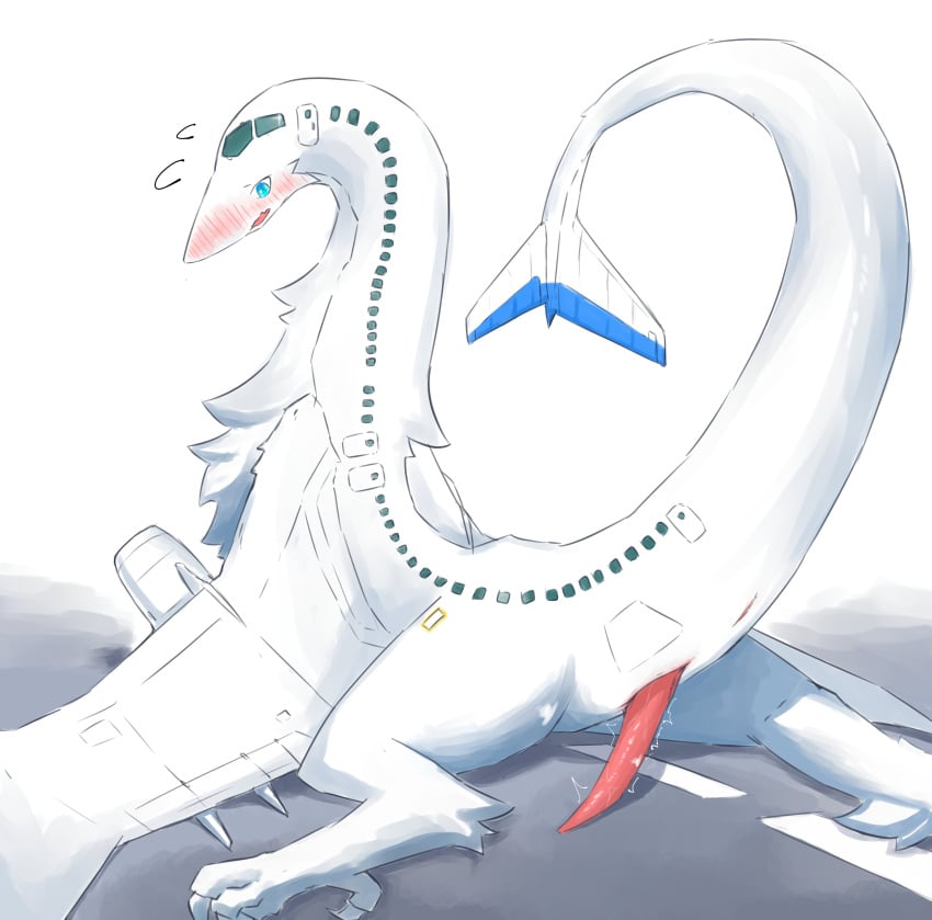 absurd_res aircraft airliner airplane airplane_dragon animal_genitalia animal_penis animate_inanimate anus aroused blue_eyes blush cetacean_genitalia cetacean_penis civilian claws dorudodoragon dragon engines erection feral fur genital_slit genitals hi_res living_aircraft living_machine living_vehicle lying machine male mechanophilia mythological_creature mythological_scalie mythology on_front open_mouth outside penis pink_anus pink_penis presenting presenting_anus presenting_slit pucker raised_tail runway scalie shy simple_background solo spread_legs spread_slit spreading tail tapering_penis tarmac text throbbing throbbing_penis turbines vehicle white_body wings