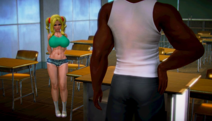 3d abs big_breasts classroom coach_black coxville_stories daisy_dukes dark-skinned_male dark_skin honey_select kitty_summers seductive tittiesevolved twintails