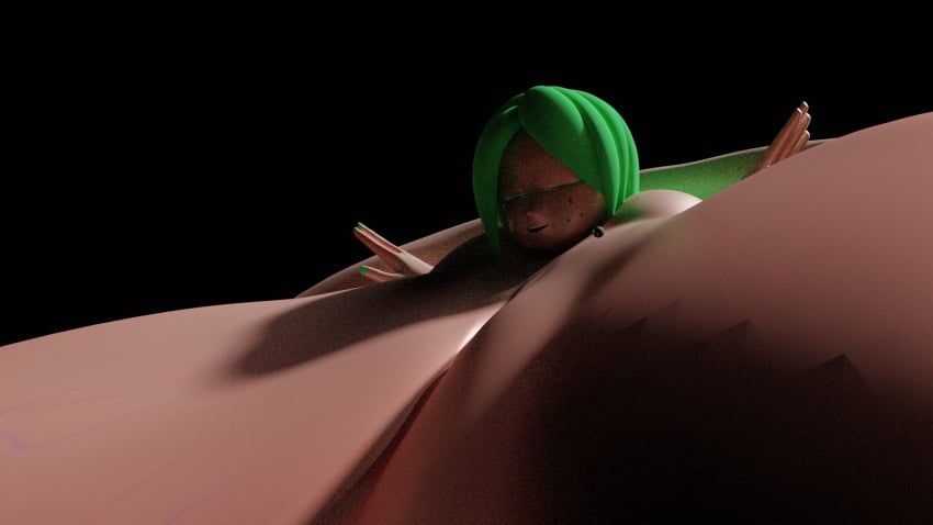 3d about_to_explode blender earth expansion expansion_sequence fuku_(squidly) full_body_inflation green_eyes green_hair non-human space squidly white_skin