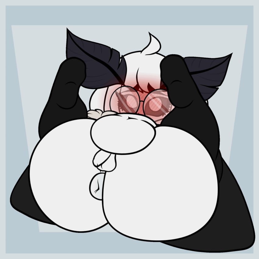 1boy animated antennae_(anatomy) anthro anus aroused arthropod ass belly blush clothing embarrassed eyewear feet femboy feminine_male genitals glasses hi_res highs hyper insects legwear lepidopteran lying male male_only moth overhang penis presenting puffy short slightly_chubby solo solo_male spreading stack submissive teapot willow_(willowmoff) willowmoff wings