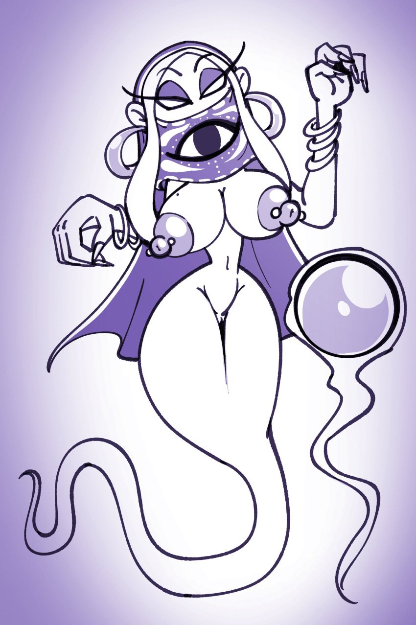 big_ass big_breasts big_nipples female female_only ghost ghost_girl luigi's_mansion madame_clairvoya mario_(series) nintendo nipple_piercing nude sachasketchy teasing