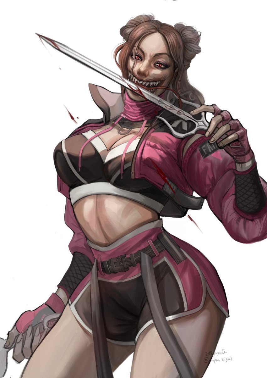 blades blood earthrealm_mileena edenian female female_focus female_only licking licking_blade licking_blood long_tongue midway midway_games mileena mileena_(new_era) mortal_kombat mortal_kombat_1_(2023) netherrealm_studios sais sexy_pose sharp_teeth tarkat tarkatan tarkatan_eyes warner_bros warner_bros._games warner_brothers yuyu_zigui