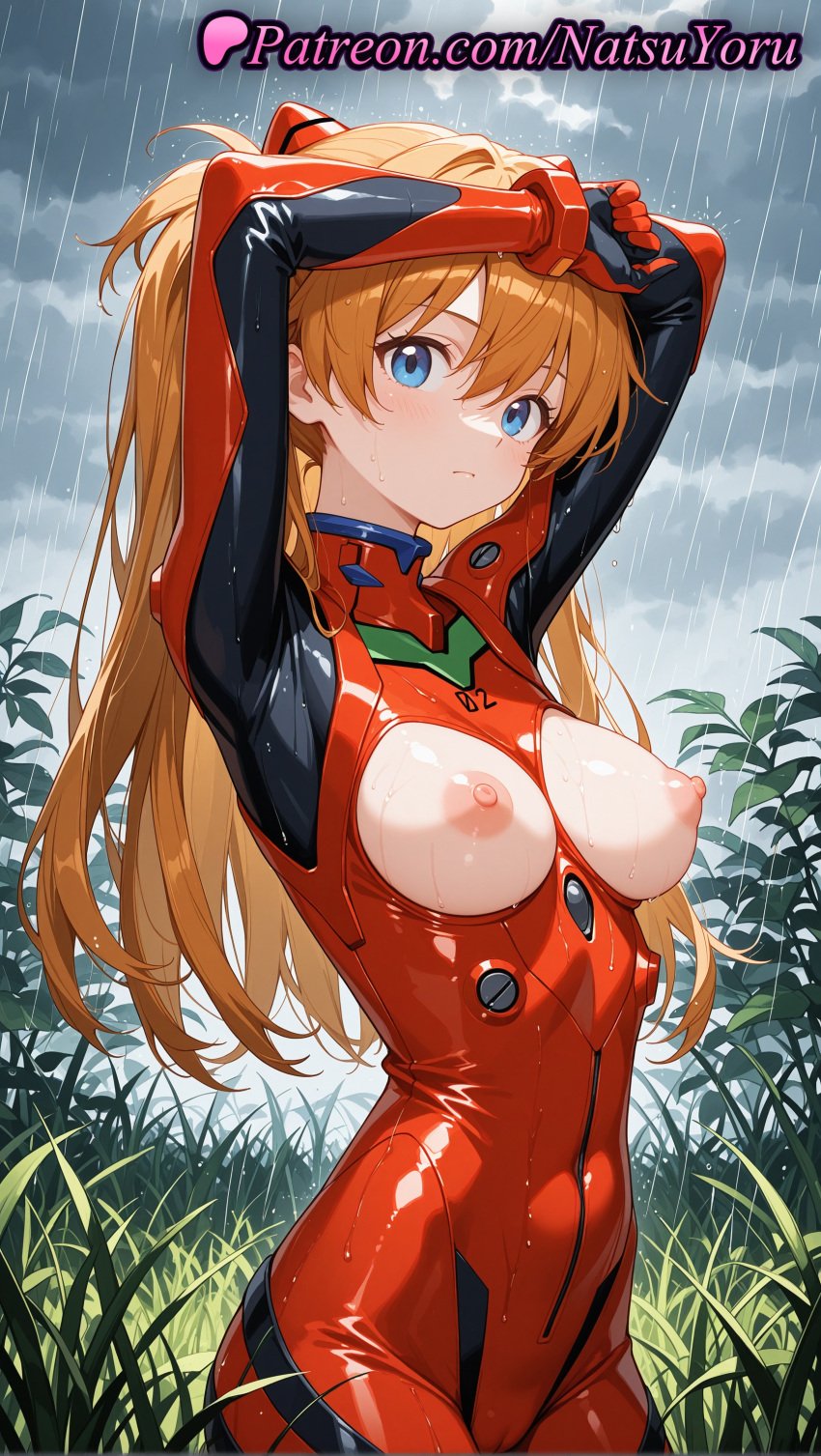 1girls 2025 ai ai_assisted ai_generated anime anime_style armpits arms_up asuka_langley_sohryu bangs blue_eyes blush bodysuit breast_cutout breastless_clothes breasts breasts_out breasts_outside bust busty cameltoe closed_mouth clothing cloud cloudy_sky covered_navel cowboy_shot female female_focus female_only female_solo grass hair_between_eyes hairpods hentai hi_res high_quality high_resolution highres interface_headset large_breasts latex long_hair looking_at_viewer medium_breasts natsuyoru neon_genesis_evangelion nipples nipples_outside non-asian orange_hair outdoors patreon pilot_suit plant plugsuit rain red_bodysuit red_hair shiny_clothes skin_tight sky solo solo_female stable_diffusion standing two_side_up uncensored_nipples voluptuous voluptuous_female water_drop wet wet_clothes