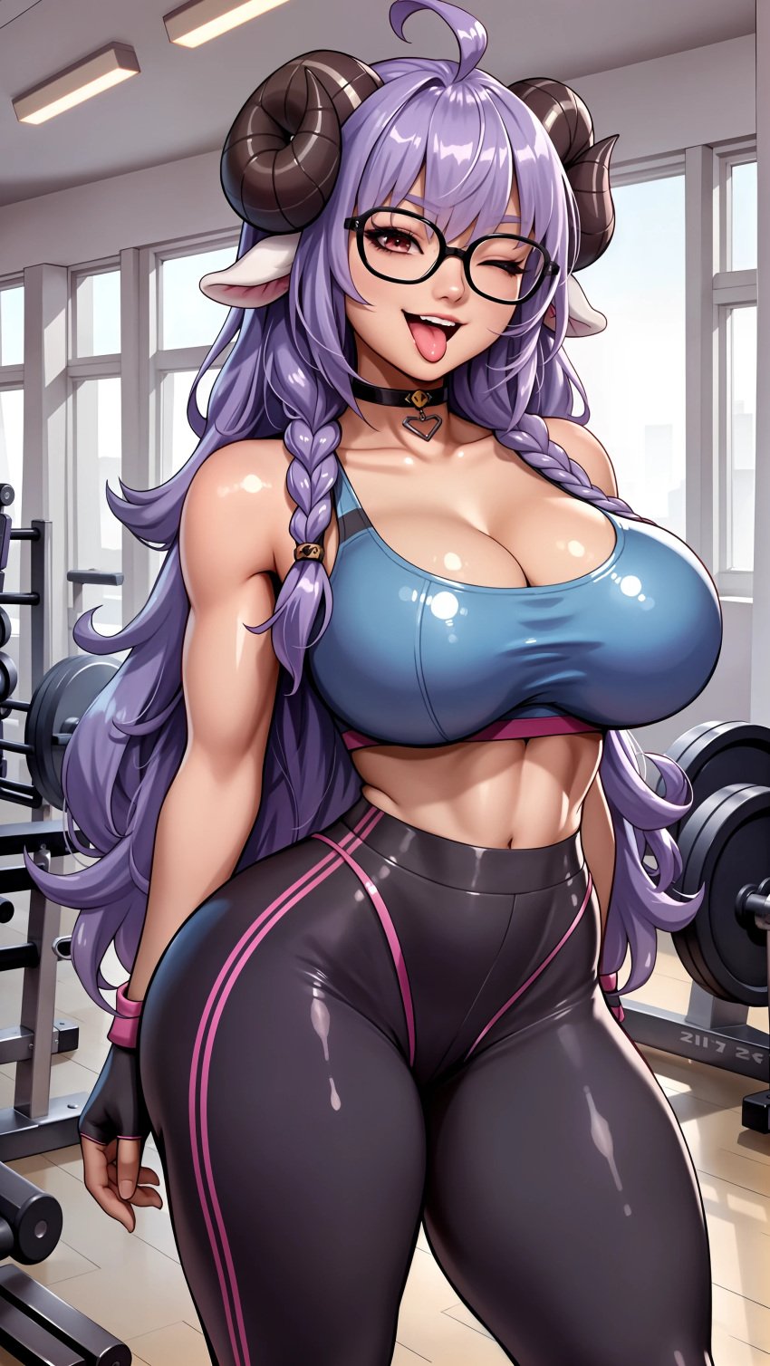 ai_generated bare_shoulders big_breasts bimbo_body bra breasts choker cleavage collarbone cute fake_breasts female female_focus female_only firm_breasts focus glasses gloves gym gym_clothes gym_clothing gym_uniform hands_behind_back horns hourglass_figure huge_breasts kindred kindred_(league_of_legends) lamb_(league_of_legends) large_breasts league_of_legends leggings light_skin long_hair midriff navel one_eye_closed open_mouth portrait pose posing posing_for_picture posing_for_the_viewer round_breasts seducing seduction seductive seductive_body seductive_eyes seductive_gaze seductive_look seductive_mouth seductive_pose seductive_smile shiny shiny_breasts shiny_clothes shiny_hair shiny_skin sky4maleja smile smiley_face spirit_blossom_kindred spirit_blossom_series sport sports sports_bra standing thick_thighs thin_waist toned toned_body toned_female toned_stomach tongue_out waist