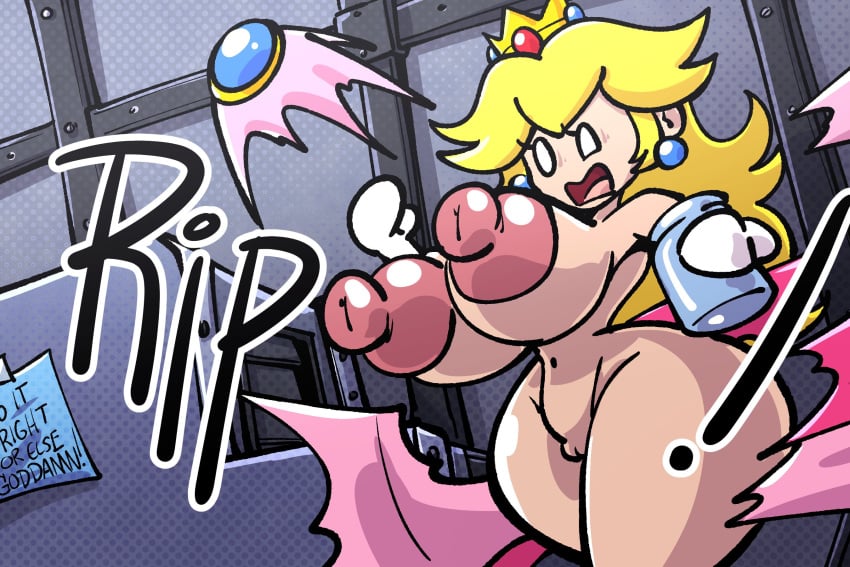 ass_expansion big_nipples breast_expansion female female_only huge_ass huge_breasts huge_nipples mario_(series) nintendo no_bra no_underwear nude paper_mario paper_mario:_the_thousand-year_door paper_peach paper_peach_invisible_intermission princess_peach public public_exposure public_nudity ripped_clothing sachasketchy