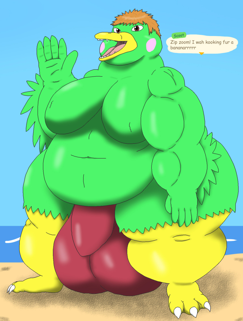 alythewolfcat anatid animal_crossing anseriform anthro avian balls beach big_balls big_moobs big_pecs big_penis bird brown_hair busty_boy duck english_text feather_hands feathers genitals hair hi_res huge_balls huge_cock huge_hips huge_moobs huge_pecs hyper hyper_balls hyper_genitalia hyper_hips hyper_moobs hyper_pecs hyper_penis male male_with_breasts moobs morbidly_obese nintendo obese overweight overweight_male pecs penis scoot_(animal_crossing) solo text wide_hips