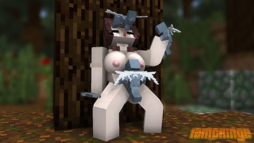 3boys 3d female forest handjob iamcringe minecraft monster nude oral_penetration public tagme vaginal_penetration vex_(minecraft)