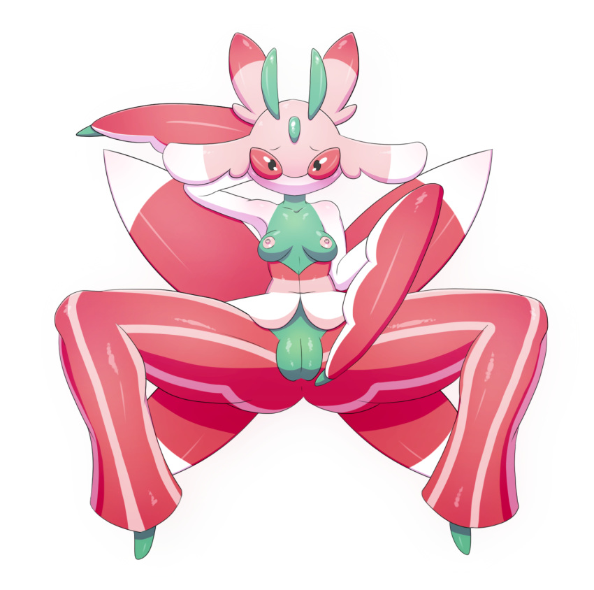 1girls antennae anthro anus arthropod ass breasts feet female female_only hand_behind_head insect insect_wings lurantis lying nintendo nipples non-mammal_breasts nude pink_body pokémon_(species) pokemon pokemon_sm presenting presenting_pussy pussy silentsound solo spread_legs spreading thick_thighs video_games wide_hips wings