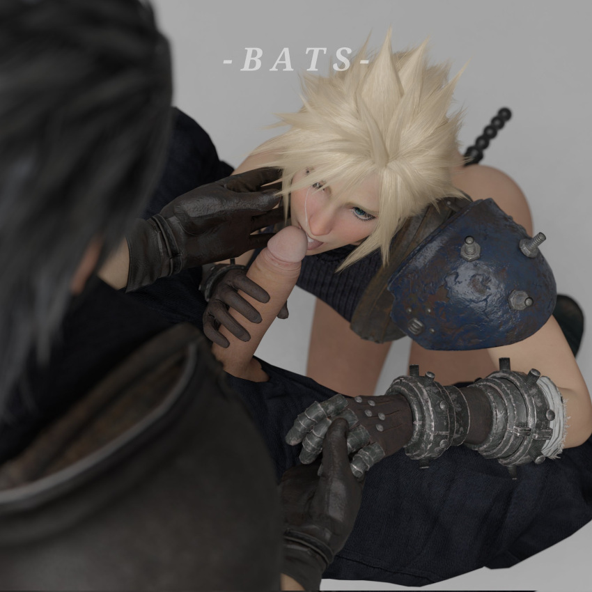 2boys 3d big_penis blonde_hair blowjob blue_eyes cloud_strife cum final_fantasy final_fantasy_vii gay human human_only light-skinned_male light_skin male male_focus male_only penis square_enix zack_fair