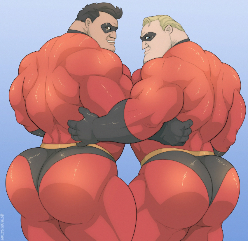 ass ass_focus bara big_ass costume male male_only mr._incredible muscles muscular no_visible_genitalia robert_parr the_incredibles tylerstark