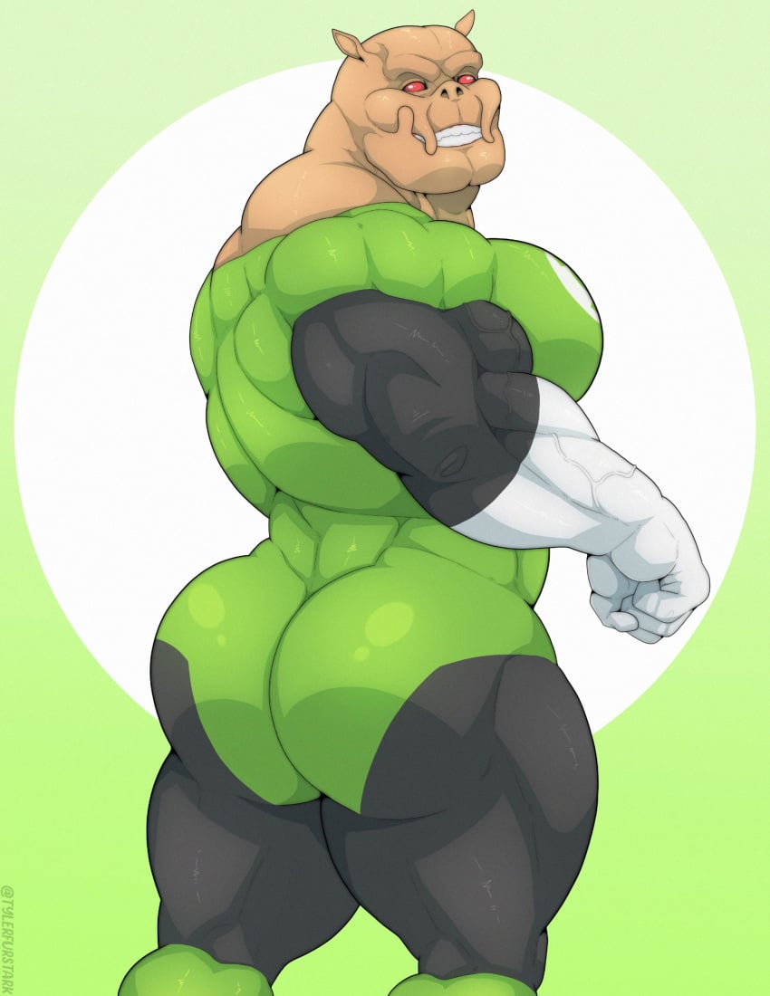 alien anthro ass bara barazoku big_ass costume dc dc_comics green_lantern_(series) kilowog male male_only muscles muscular solo solo_male tylerstark