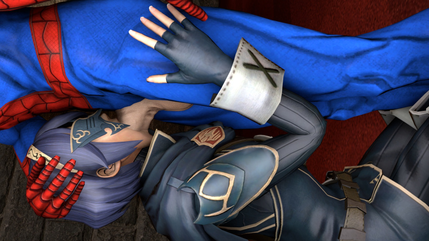 blowjob cowman crossover eastern_and_western_character female fire_emblem fire_emblem_awakening lucina_(fire_emblem) male marth_(fire_emblem_awakening) marvel marvel_comics oral penis smooth_skin spider-man tagme