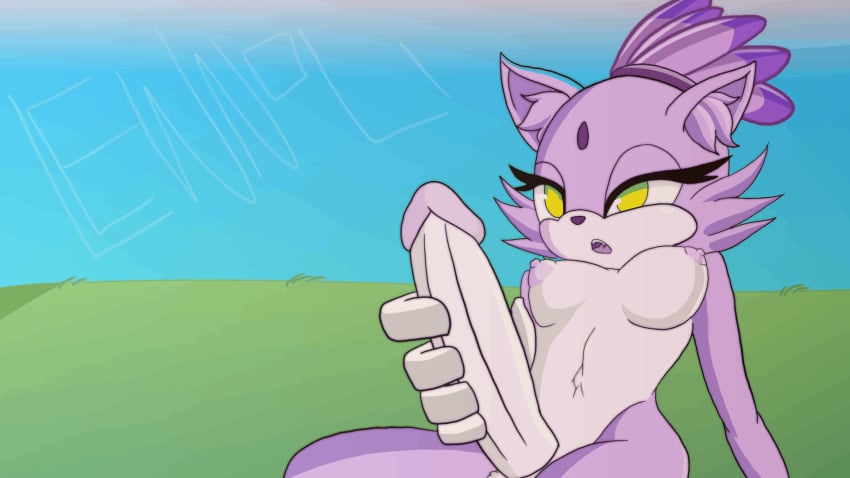 1futa 2019 5_fingers animated anthro big_breasts big_penis blaze_the_cat breasts cheek_tuft day dickgirl domestic_cat erection felid feline felis futa_only futanari grass hi_res humanoid_penis inner_ear_fluff intersex lewnoli mammal masturbation midriff navel nipples nude open_mouth outside penile_masturbation penis signature sky solo solo_futa sonic_(series) teeth tongue tuft