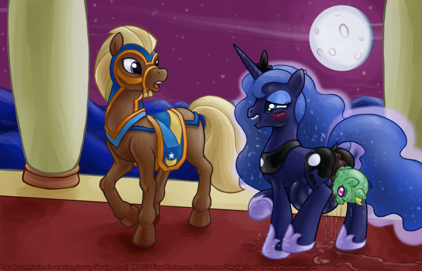 amniotic_fluid anus ass birth desert duo feral friendship_is_magic full_moon grotesque haakim_(mlp) moon my_little_pony night pregnant princess_luna_(mlp) pussy saddle_arabia smudge_proof