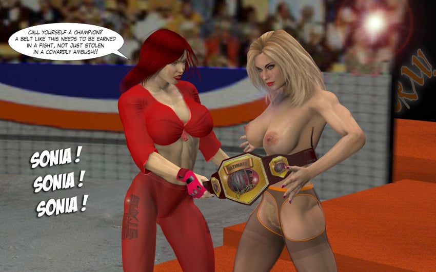 2girls 3d 3d_(artwork) 3d_model 3d_render abs areola areola_slip areolae blonde_female blonde_hair blonde_hair_female blue_eyes blue_eyes_female boobs_out breasts breasts_out camera camera_flash champion championship_belt character_name clothed clothed_female clothed_female_nude_female clothing crop_top cropped_shirt crowd crowd_watching erect_nipples female female_abs female_human female_only fingerless_gloves fit fit_female garter garter_straps holding holding_object long_hair long_hair_female merlinking mma_gloves muscle_girl muscle_tone musclegut muscles muscular muscular_arms muscular_female muscular_legs muscular_thighs nipples nude nude_female nude_female_clothed_female original original_characters paulposer pink_fingerless_gloves pink_gloves red_crop_top red_fingernail_polish red_hair red_hair_female red_lips red_lipstick red_nail_polish red_nails rskowalski shiny shiny_body shiny_boobies shiny_boobs shiny_breasts shiny_hair shiny_skin shiny_thighhighs shiny_thighs shiny_tits shiny_titties speech speech_bubble speech_bubbles story_at_source thick thick_body thick_boobies thick_boobs thick_breasts thick_hips thick_legs thick_lips thick_thighs thick_tits thigh_gap thigh_highs thighhighs thighs tight_clothes tight_clothing tight_fit tight_pants tights title title_belt tits_out titties topless topless_female velvet_hair wrestler wrestling wrestling_belt wrestling_femdom wrestlingryona