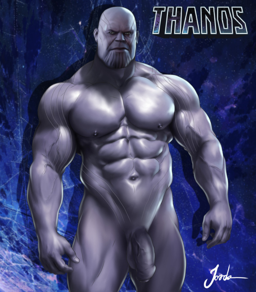 abs alien avengers:_infinity_war guardians_of_the_galaxy humanoid jorden_arts male male_only marvel muscular penis purple_skin solo supervillain thanos yaoi