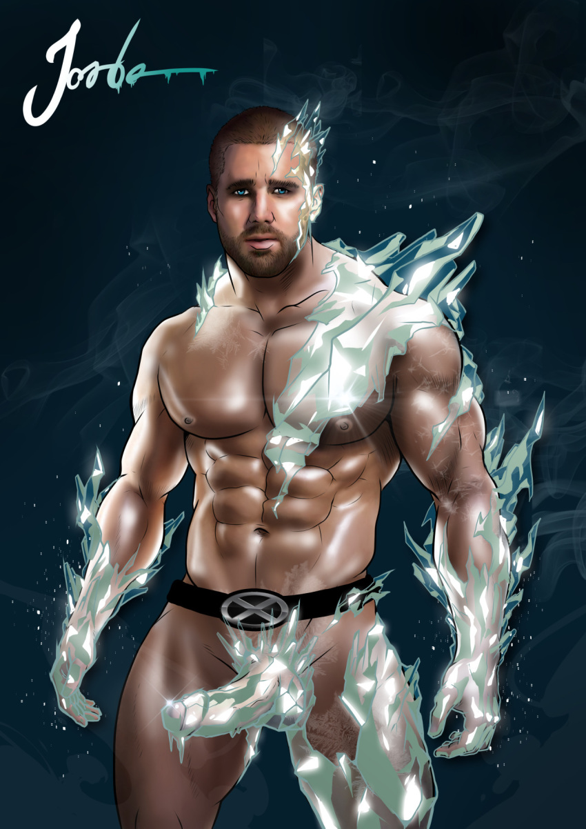 bobby_drake erection ice iceman male male_only marvel muscular mutant penis solo stubble superhero transformation x-men