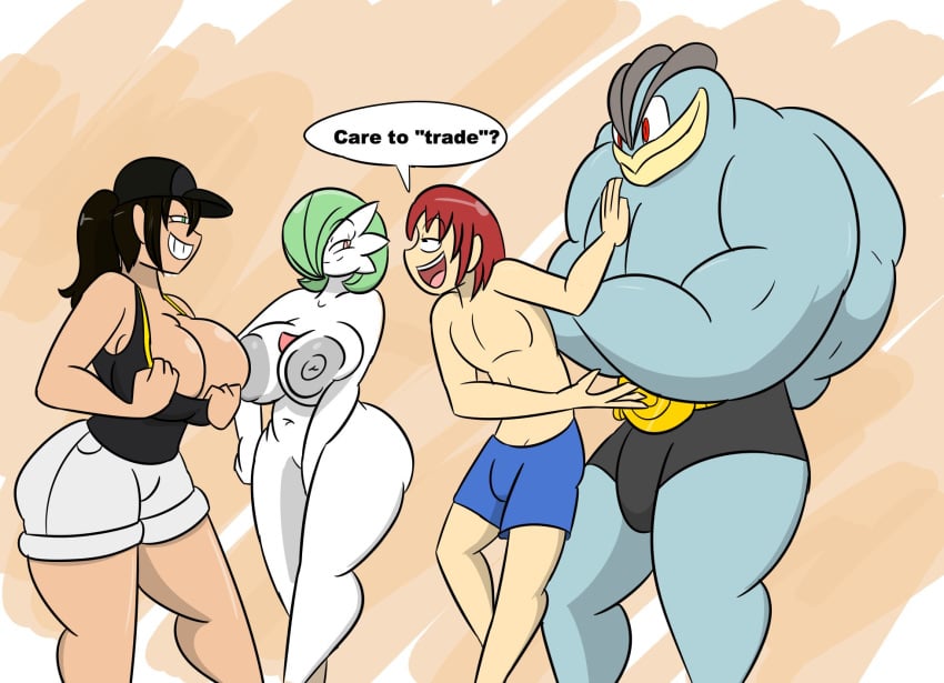 2boys 2girls big_ass big_breasts bulge female female_protagonist_(pokemon_go) gardevoir huge_ass huge_breasts human igphhangout machamp nintendo pokemon pokemon_(species) pokemon_go pokemon_rgby pokemon_rse pokephilia size_difference thick_thighs trainer_go_(igph) wide_hips