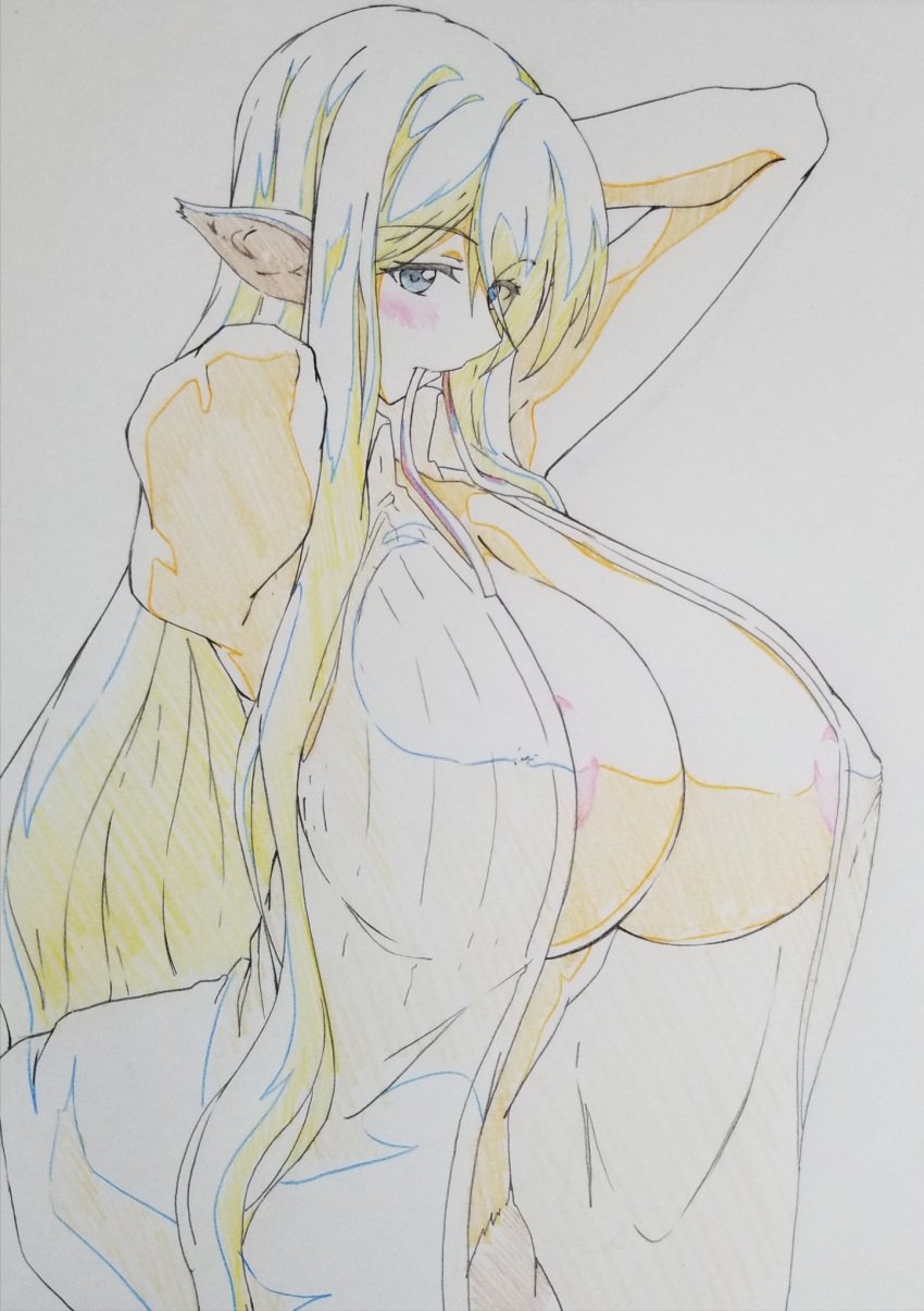 big_(disambiguation) big_breasts blue_eyes breasts centorea_shianus drawn equine equine_taur female hair invalid_tag mammal mitarashi_o monster_musume monster_musume_no_iru_nichijou taur